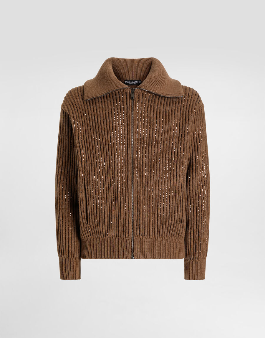 Sequined wool cardigan