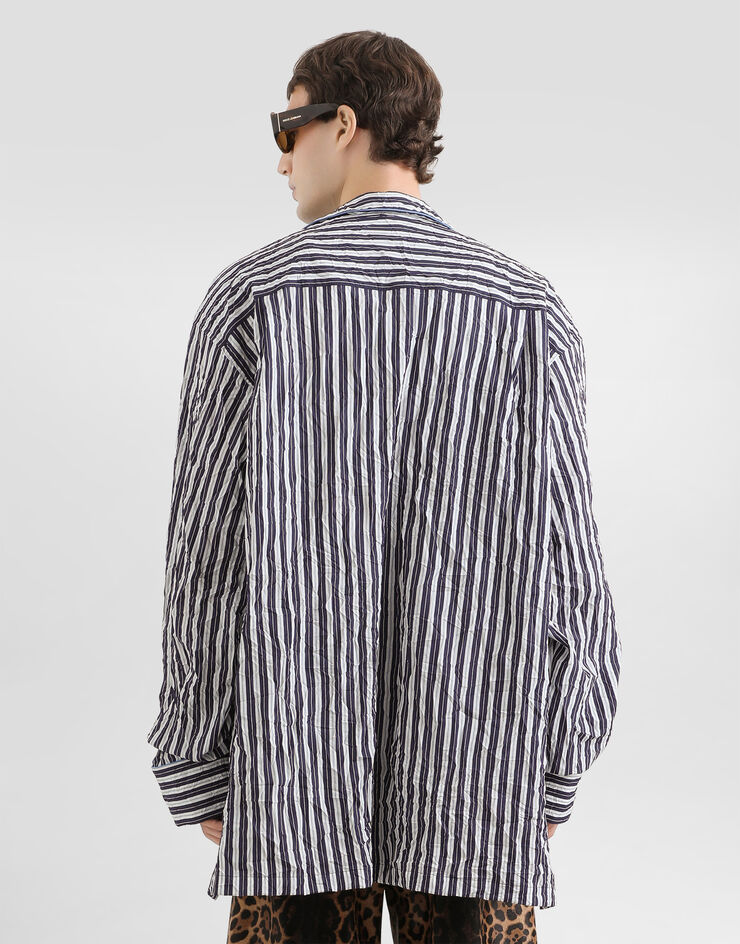 Dolce & Gabbana Crinkled striped vanity shirt Multicolor G5OI1TFBMFU