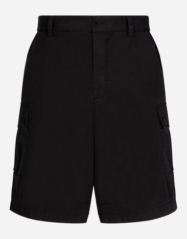 Dolce&Gabbana Bermudas cargo de algodón elástico con placa con logotipo Negro GV5IHTFUFJR