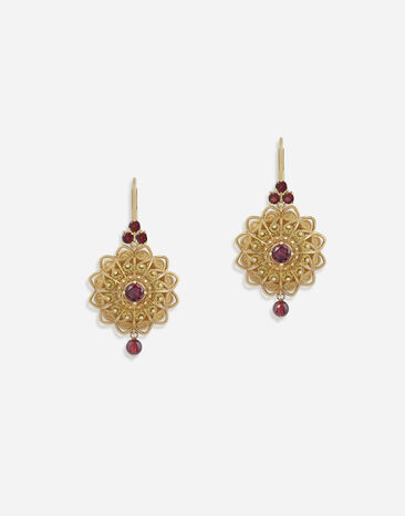 Dolce & Gabbana Pizzo earrings in yellow gold and rhodolite garnets Gold WRMR1GWMIXC