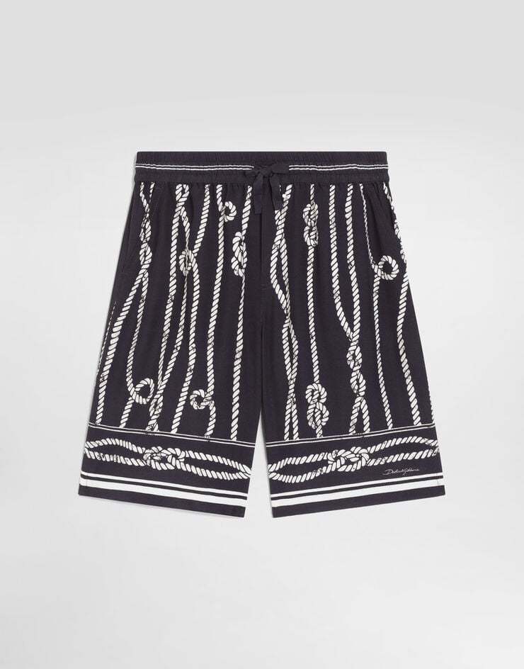 Dolce & Gabbana Marina-print viscose bermuda shorts Dolce & Gabbana Marina-print viscose bermuda shorts Multicolor L44Q21FP8GD