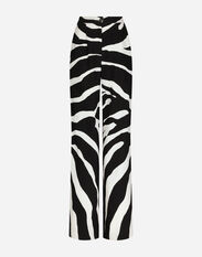Dolce & Gabbana Flared zebra-print cady pants Black F759LTFLRC2