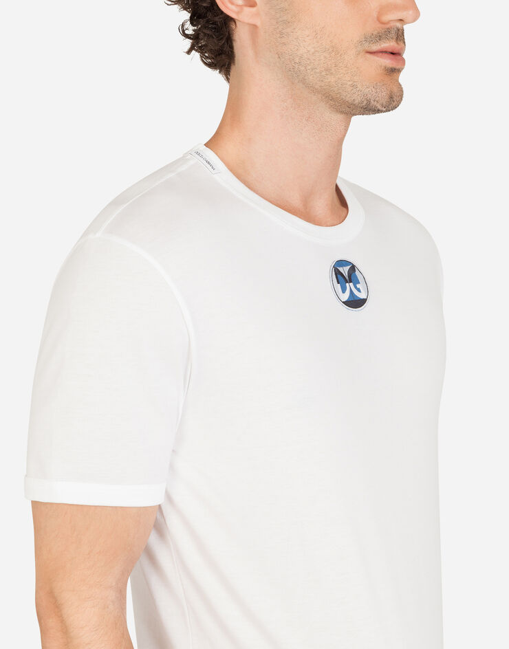 Dolce & Gabbana Cotton t-shirt with DG patch BLANCO G8JX7ZG7WIG