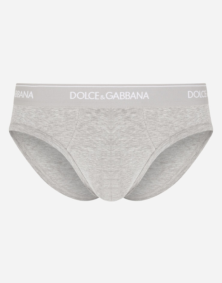 Dolce & Gabbana Bi-Pack Midi-Slip Baumwollstretch Grey M9C03JFUGIW