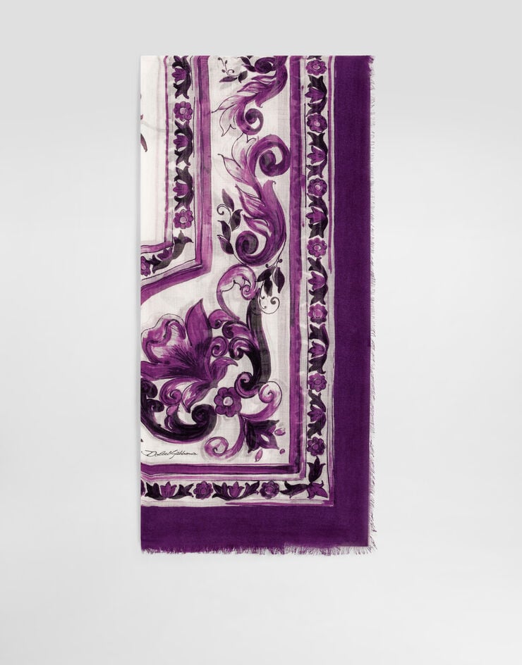 Dolce & Gabbana Majolica-print cashmere and silk stole Print FS209AGDC6W