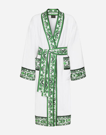 Dolce & Gabbana Cotton Terry Bathrobe Multicolor TCF010TCAGN