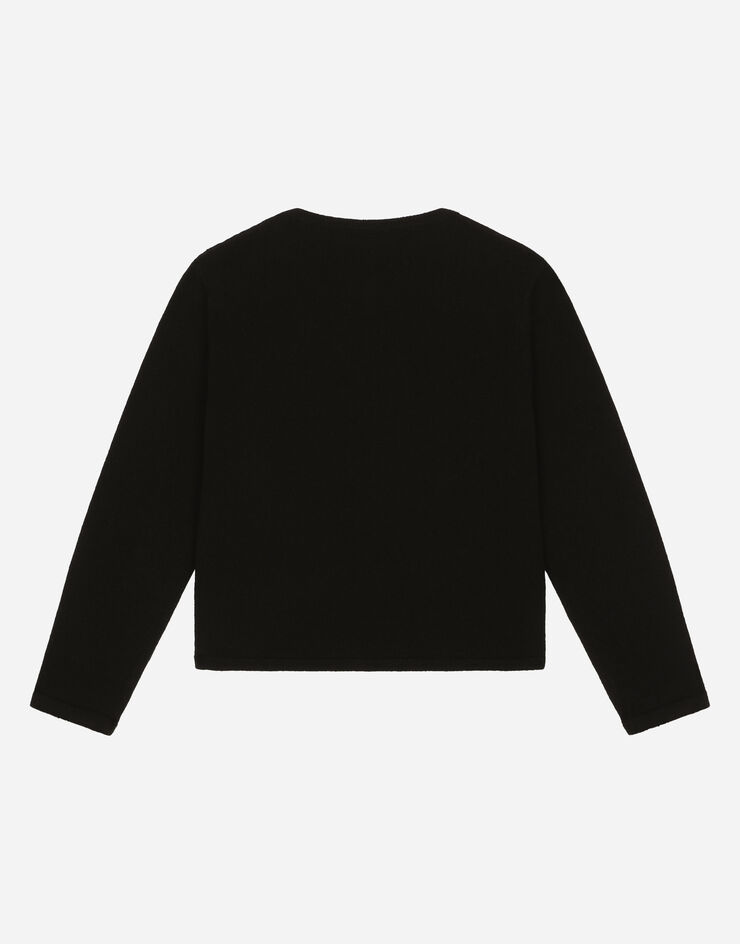 Dolce & Gabbana Cardigan en cachemire avec logo DG en métal Noir L5KWJ1JAWU8