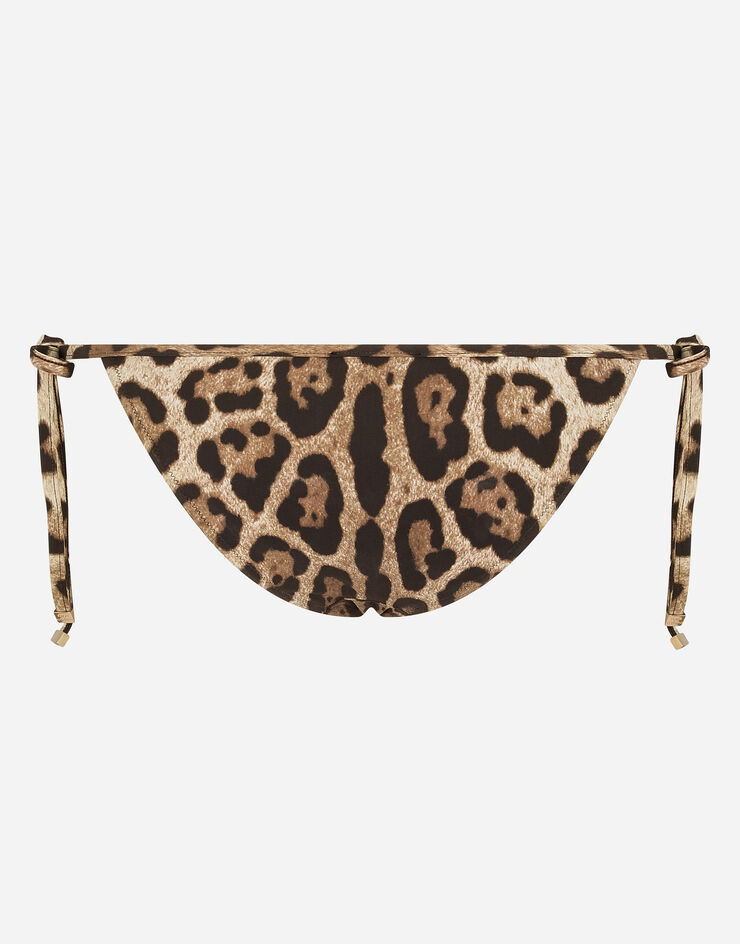 Dolce & Gabbana Leopard-print string bikini bottoms Multicolor O2A01JFSGDM