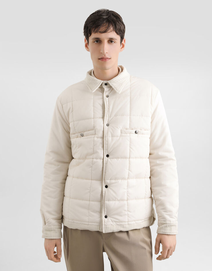 Dolce & Gabbana Plain velvet jacket with fur collar White G9BRETFUVLK