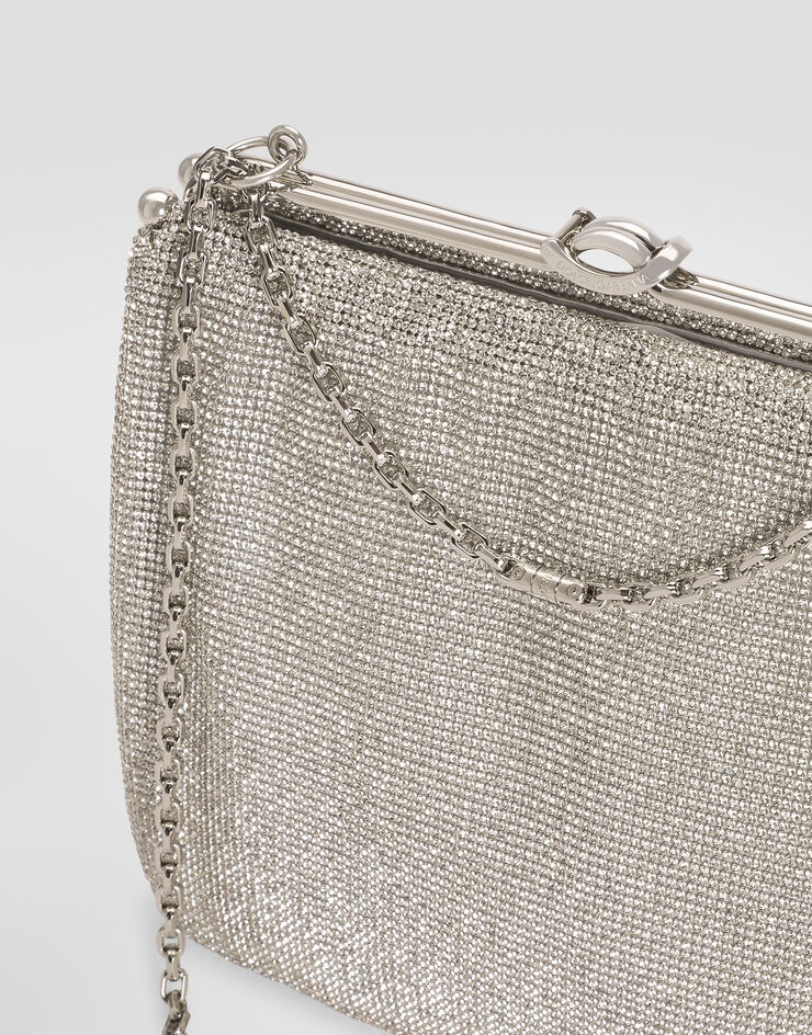 Dolce & Gabbana 숄더, 크로스바디 백 Dina 크리스털 메쉬 소재 스카이블루 BB8009A3T92