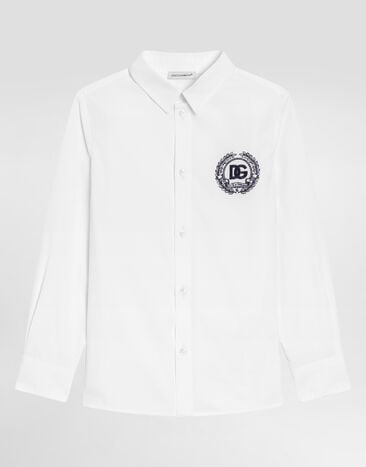 Dolce & Gabbana Poplin shirt with DG logo White L43S23G7PCL