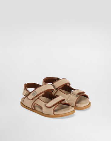 Dolce & Gabbana Split leather and nappa calfskin sandals Beige DA5341AY882
