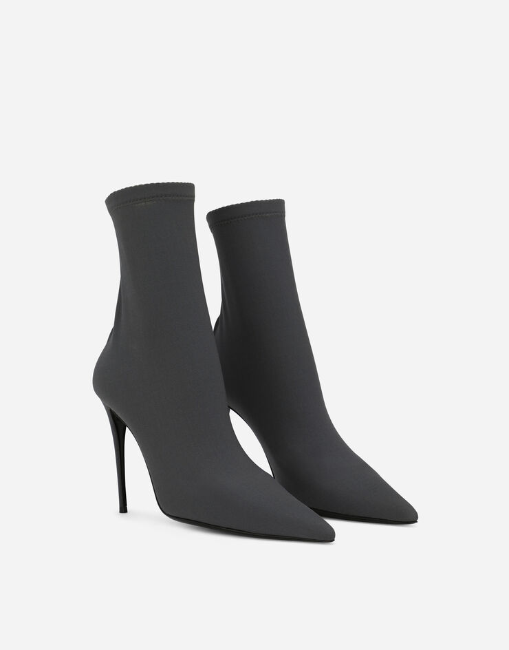 Dolce & Gabbana Black Jersey Stretch Ankle Booties Shoes