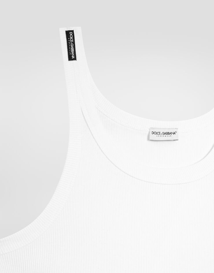 Dolce & Gabbana Fine-rib cotton singlet White M8C19JONN96