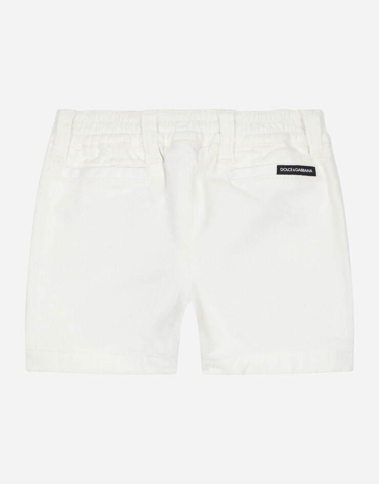 Dolce & Gabbana Bermudas de gabardina teñida en prenda Blanco L13Q06LY067