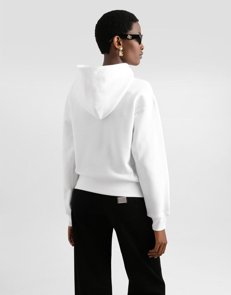 Dolce & Gabbana Cotton sweatshirt with embroidery White F9S48ZGDDBA