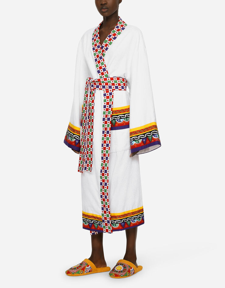 Dolce & Gabbana Cotton Terry Bathrobe Multicolor TCF010TCAGN