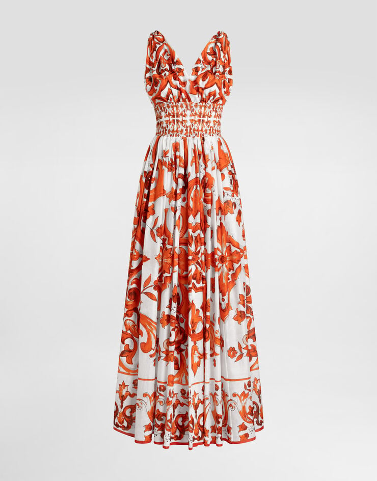 Dolce & Gabbana Majolica-print long dress Dolce & Gabbana Majolica-print long dress Multicolor F6TYSTGDDRK