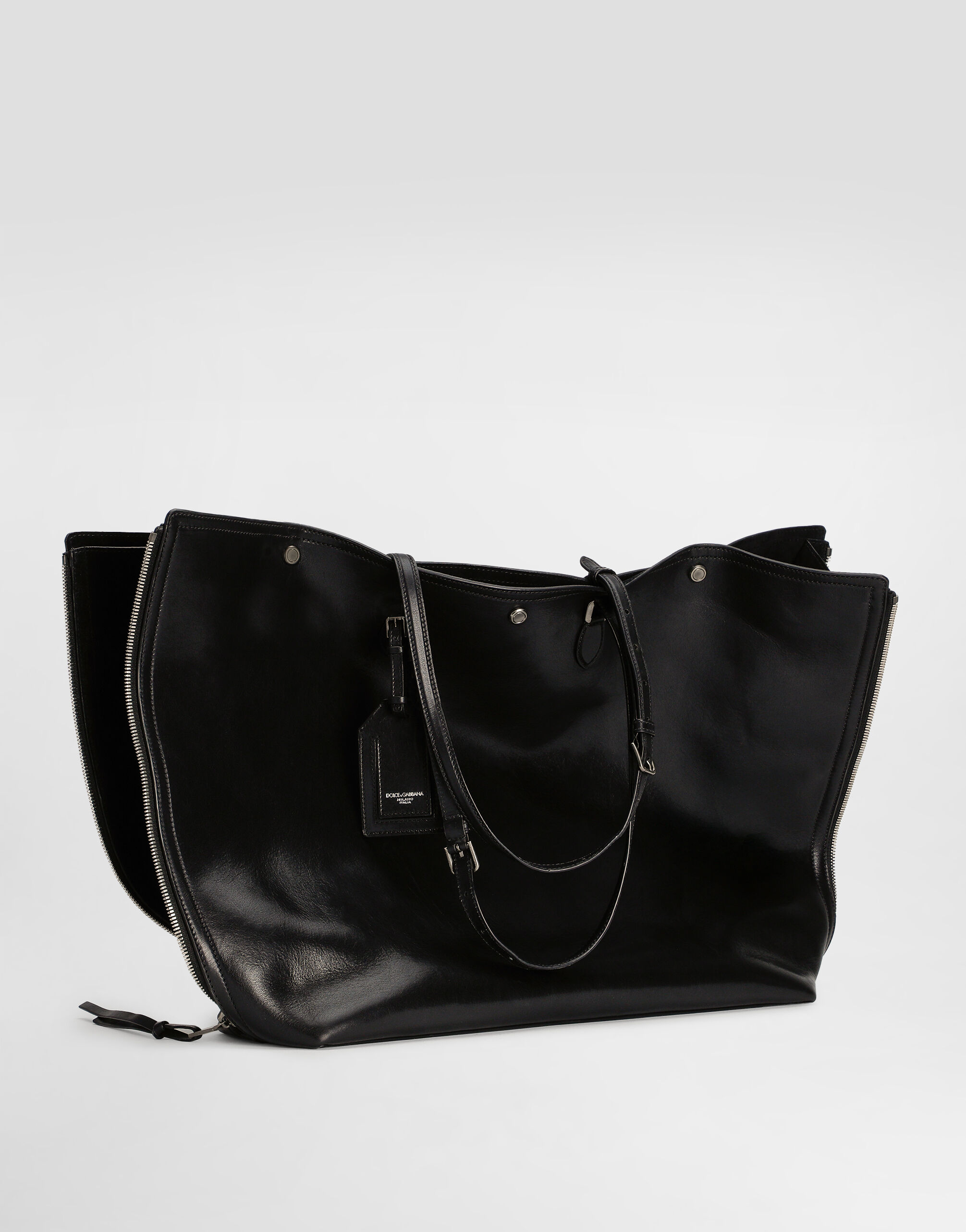 Blackのメンズ アテネ カーフスキン ショッピング バッグ | Dolce&Gabbana®