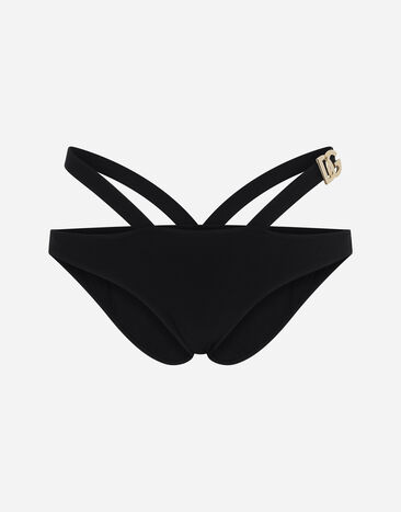 Dolce & Gabbana Bikini-Slip mit Schnürung Schwarz O2A32JFUGA2