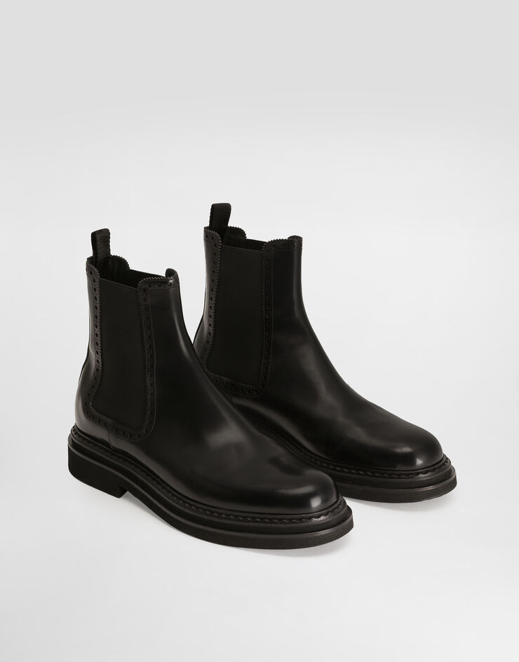 Brushed calfskin ankle boots in Black for Men | Dolce&Gabbana®
