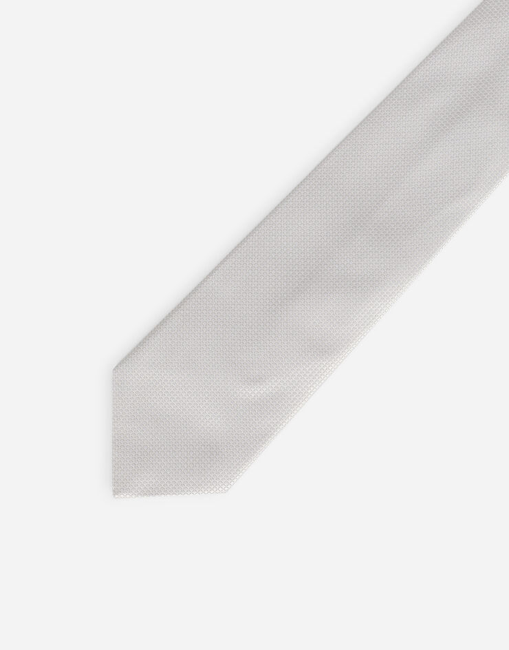 Dolce & Gabbana 8 cm blade tie in jacquard silk Grey GT153EG0JLY