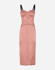 Dolce & Gabbana Satin calf-length corset dress Pink CR1484A1471