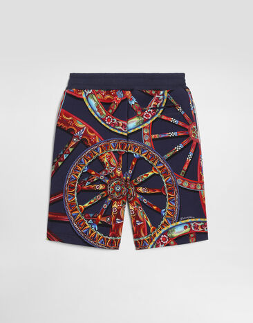 Dolce & Gabbana Carretto-print fleece bermuda shorts Multicolor L4JQU4HS7RF