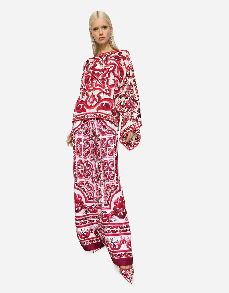 Dolce&Gabbana Maiolica 印花素绉缎罩衫 多色 F7U77THPABQ