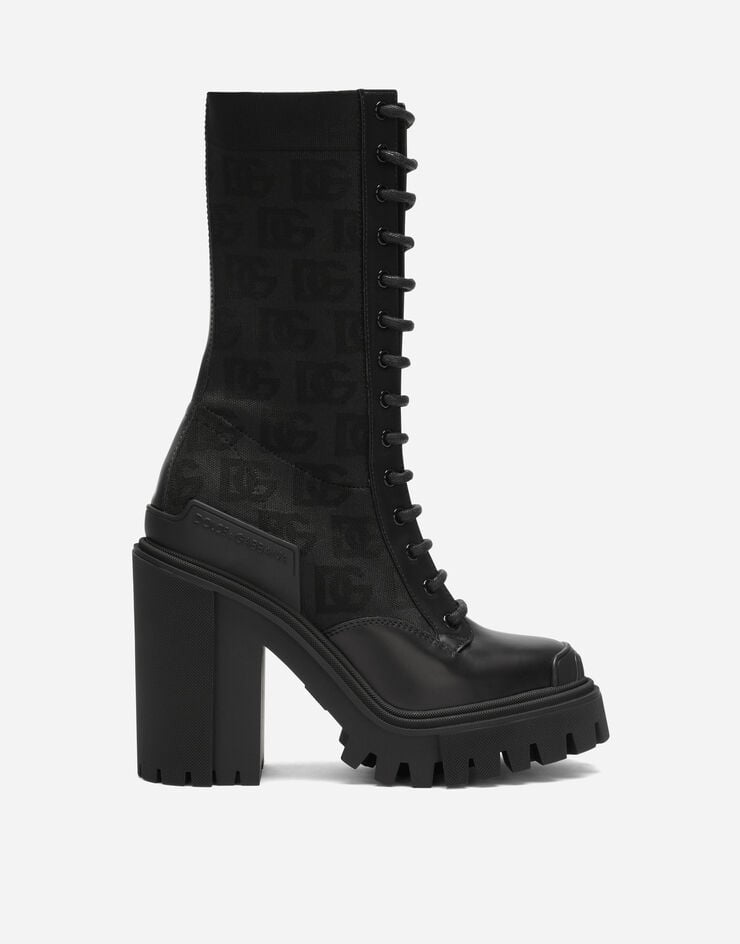 Dolce & Gabbana 整体 DG 徽标弹力平纹针织短靴 黑 CT0948AD971