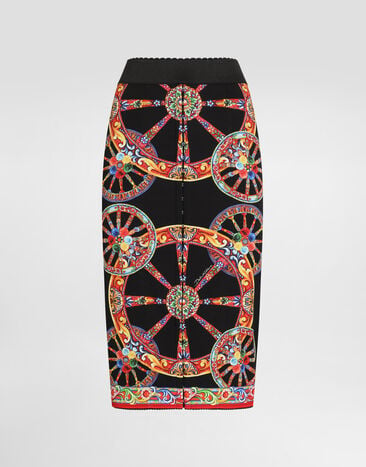 Dolce & Gabbana Carretto-print charmeuse long skirt Dolce & Gabbana Carretto-print charmeuse long skirt Multicolor F4K33TGDDTA