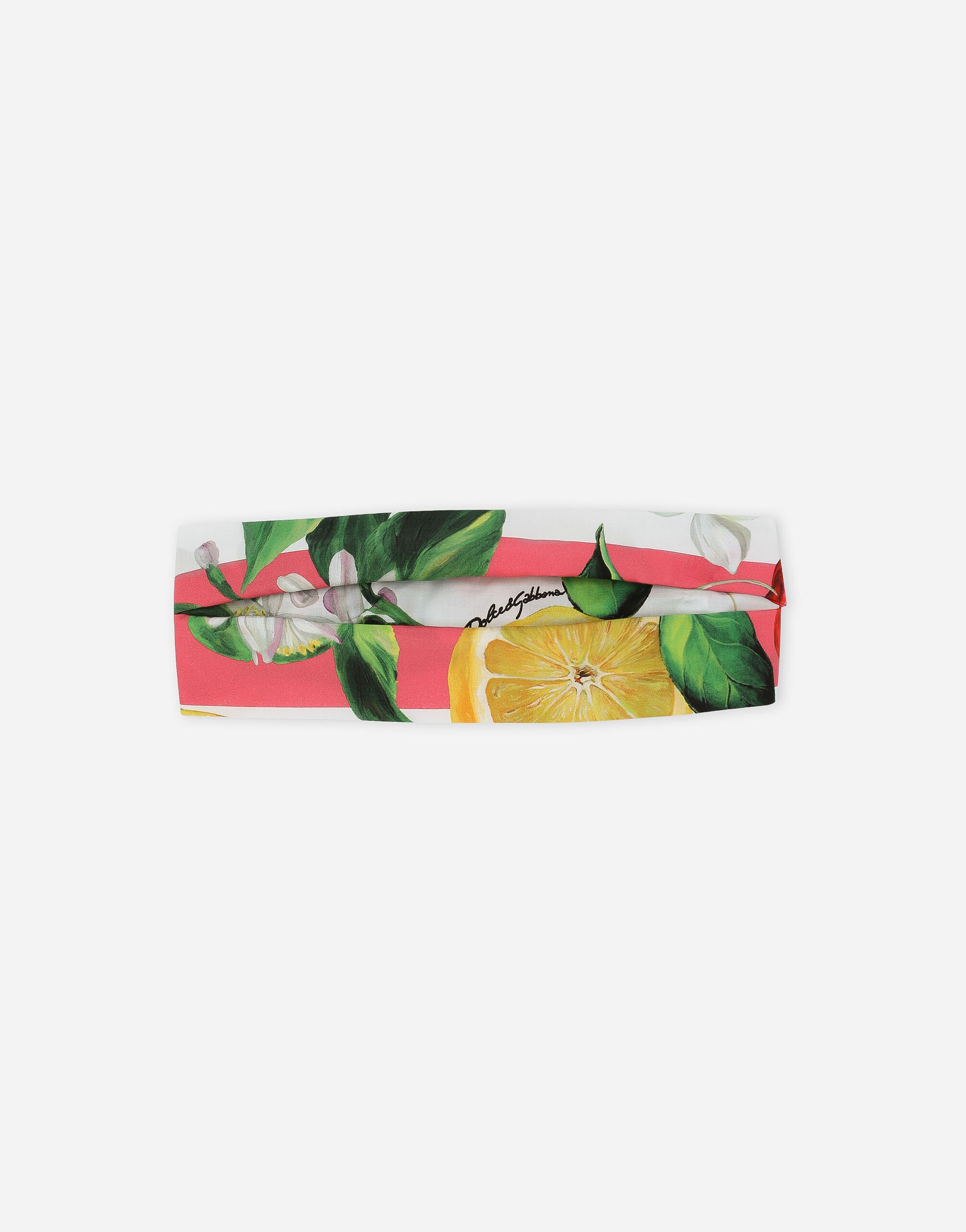 Dolce & Gabbana Poplin bandanna with lemon and cherry print Print L5JD5KG7L9B