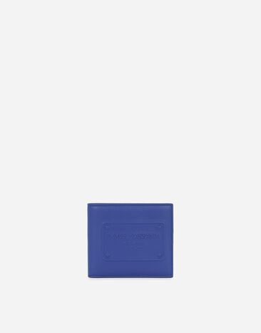 Dolce & Gabbana Calfskin bifold wallet with raised logo Blue BP0330AN244