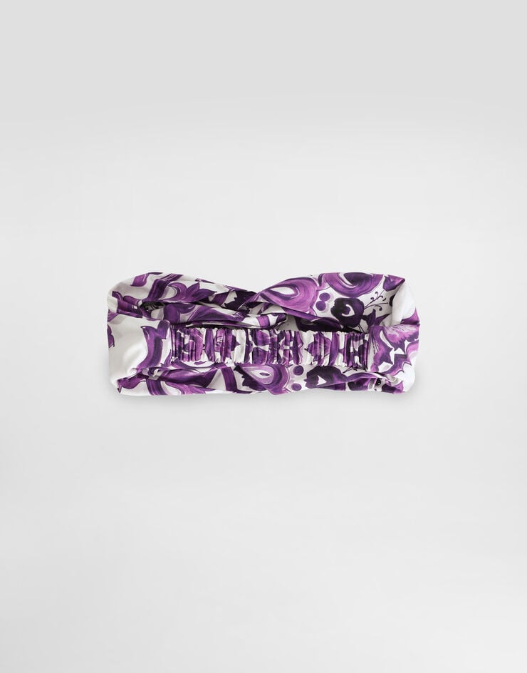 Dolce & Gabbana Majolica-print poplin headband Multicolor LB5H09G7EW9