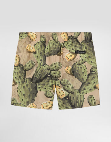 Dolce & Gabbana Cactus-print medium nylon swim shorts Multicolor L1J818ON0CI