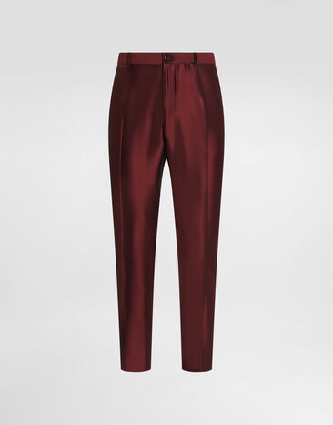 Dolce & Gabbana Silk shantung trousers Bordeaux GY6FETFU1L6