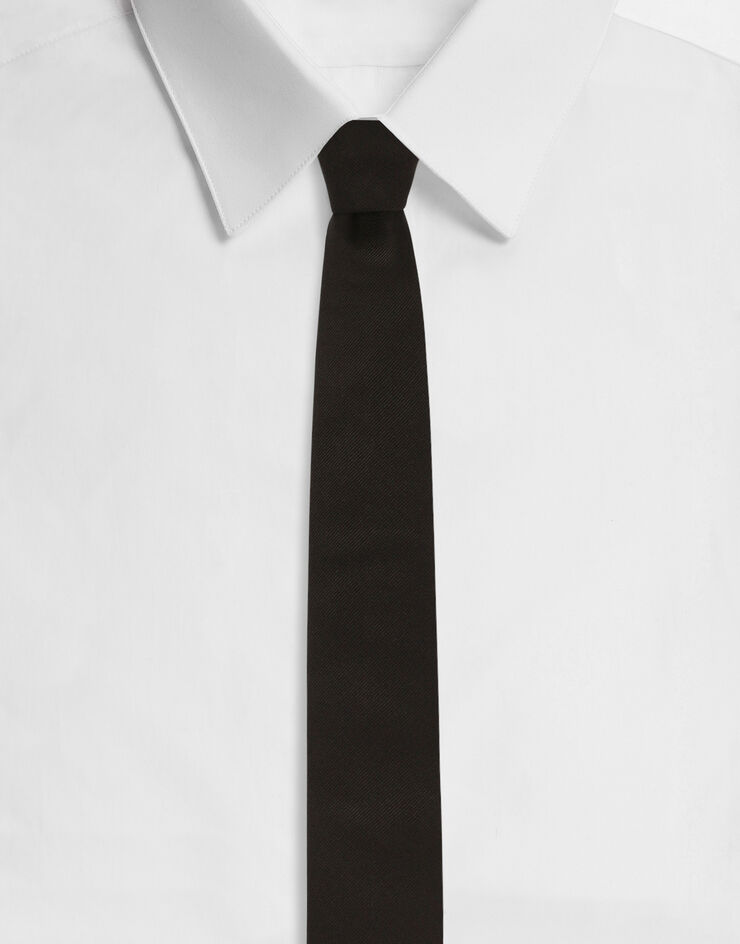 Dolce & Gabbana ربطة عنق حرير بني GT149EG0UB1