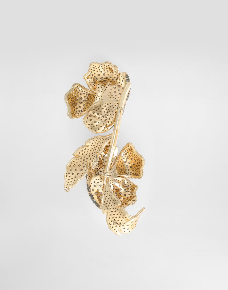 Dolce & Gabbana Flower brooch with rhinestones Gold WPS3F3W1111