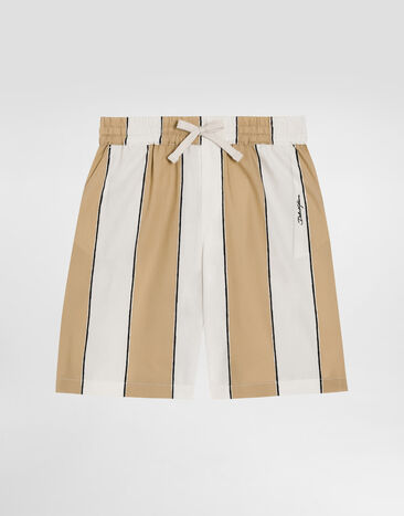 Dolce & Gabbana Poplin bermuda shorts with striped print Multicolor L43Q54HS5UH