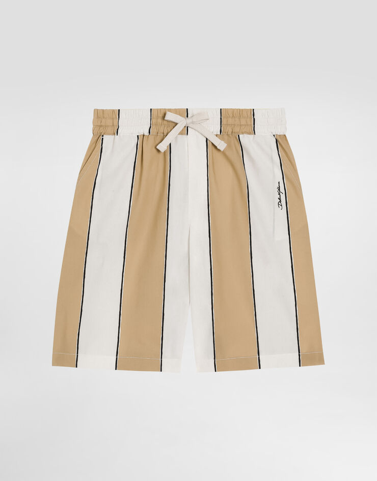 Dolce & Gabbana Poplin bermuda shorts with striped print Multicolor L43Q54HS5UH