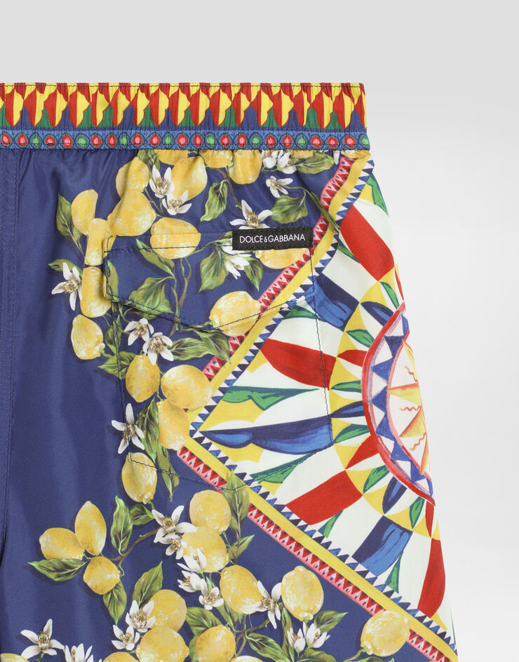 Dolce & Gabbana Carretto-print nylon swim boxer shorts Dolce & Gabbana Carretto-print nylon swim boxer shorts Multicolor L4J850ON0I0