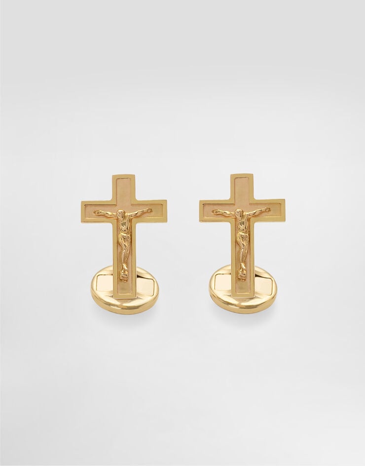 Dolce & Gabbana Gemelos Sicily en oro amarillo con cruz Dorado WFLS1GWYER1