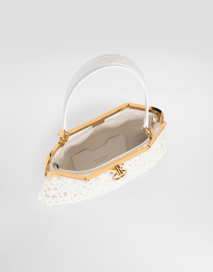 Dolce & Gabbana حقيبة يد Amanda من شبك وجلد عجل محبب Dolce & Gabbana حقيبة يد Amanda من شبك وجلد عجل محبب White BB7920A0699