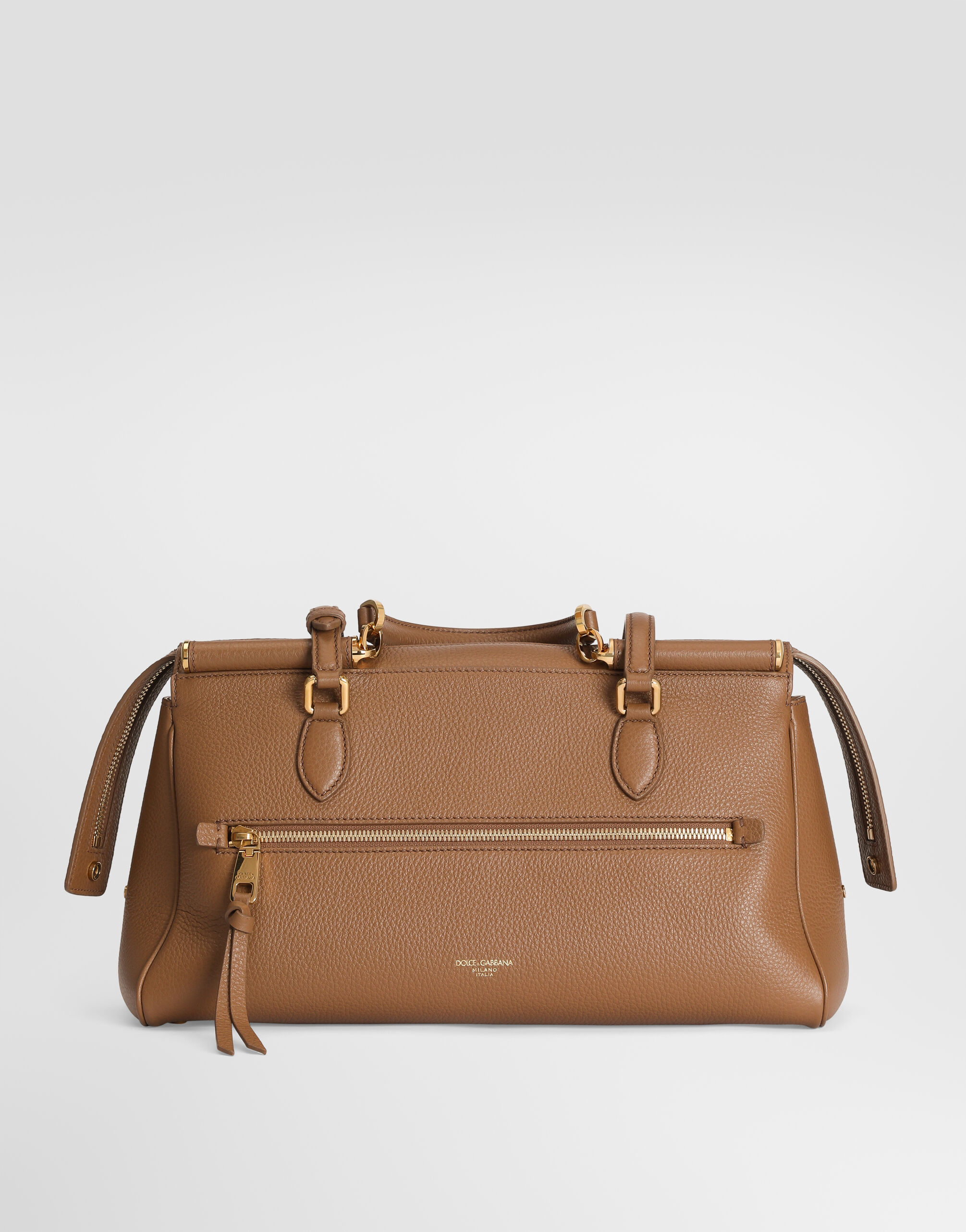 Brownのウィメンズ Medium Vittoria handbag in calfskin | Dolce&Gabbana®