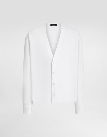 Dolce & Gabbana Long-sleeved linen shirt with cardigan buttoning Multicolor G5MX5TFSA5W
