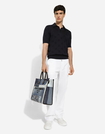 Dolce & Gabbana Large denim patchwork shopper Blue BM2271AO998