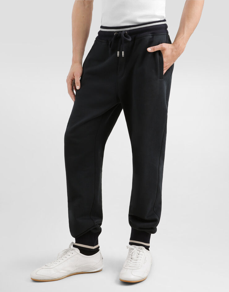 Dolce & Gabbana Cotton jogging trousers with embroidery Dolce & Gabbana Cotton jogging trousers with embroidery Blue GVS2HZG7P9L