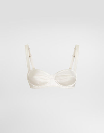 Dolce & Gabbana バルコネットブラ サテン ホワイト O1A12TONO13