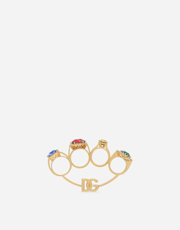 Dolce & Gabbana Knucklebuster ring with colorful rhinestones Multicolor WRO8S1W1111