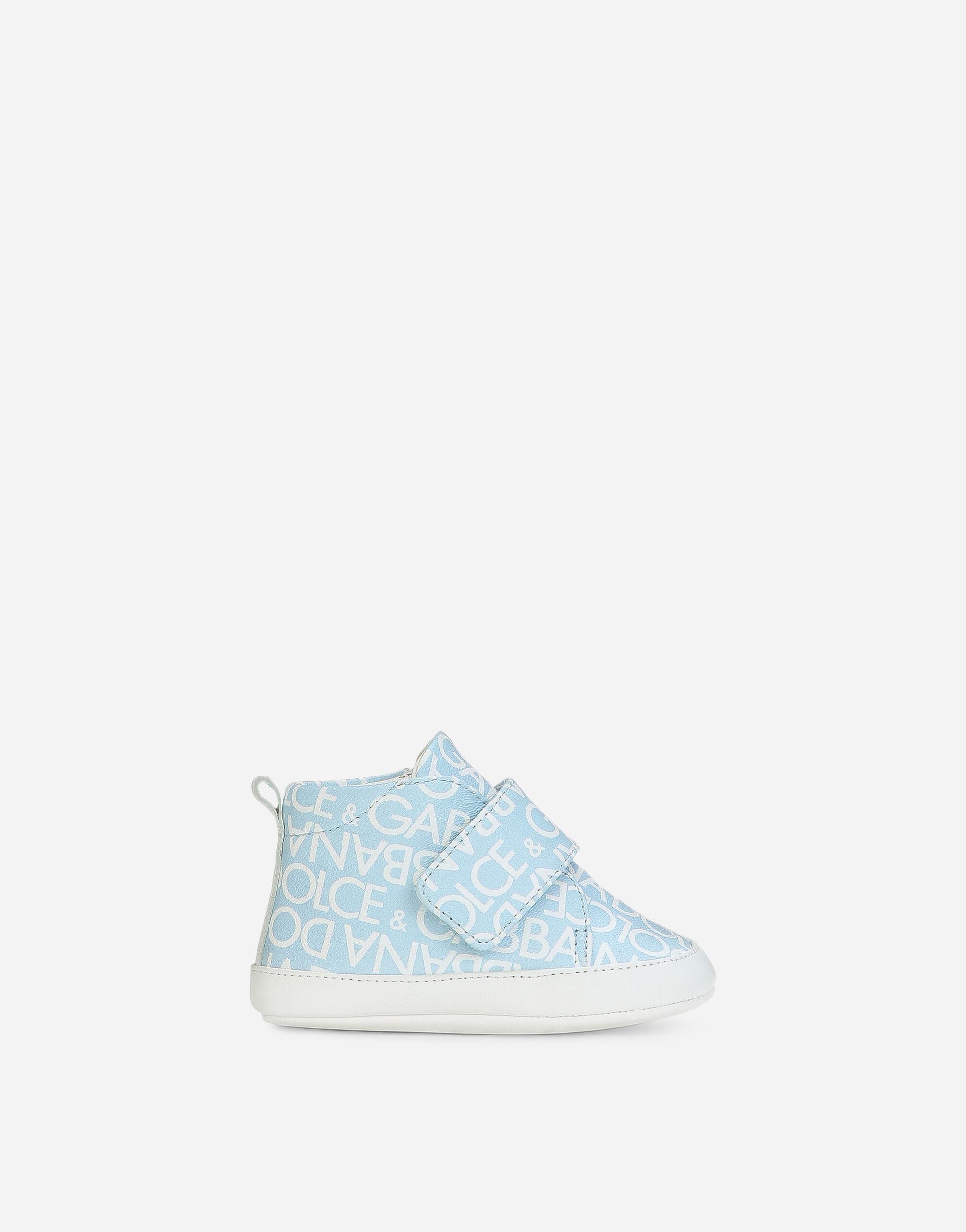 DolceGabbanaSpa Printed nappa leather mid-top sneakers Azure L1JB6DISMFZ